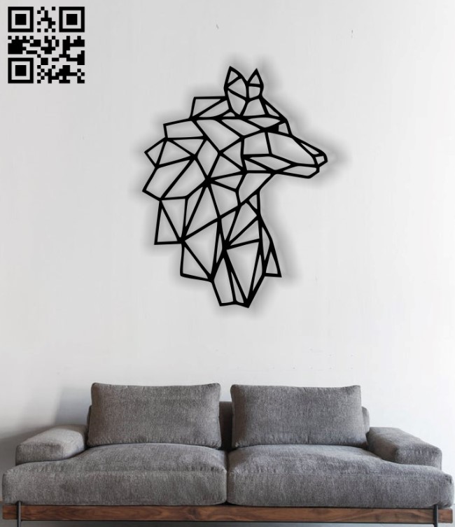 Wolf mural E0012518 file cdr and dxf free vector download for laser cut plasma