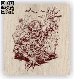 Zombie E0012417 file cdr and dxf free vector download for laser engraving machines