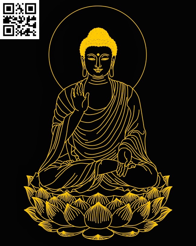 3D illusion led lamp Buddha E0012871 file cdr and dxf free vector download for laser engraving machines