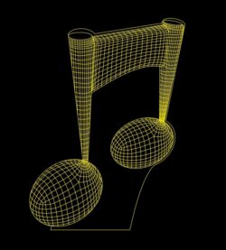 3D illusion led lamp music note E0012872 file cdr and dxf free vector download for laser engraving machines