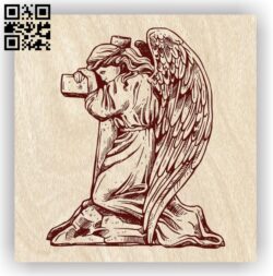 Angel with cross E0012720 file cdr and dxf free vector download for laser engraving machines