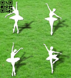 Ballerina dancer E0012628 file cdr and dxf free vector download for laser cut