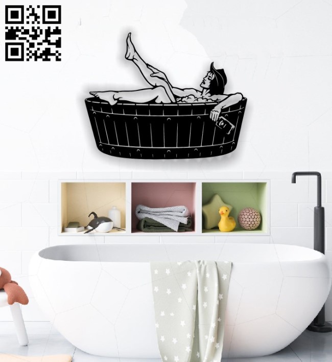 Bathroom decorative painting E0012705 file cdr and dxf free vector download for laser cut plasma