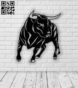 Bull panel E0012896 file cdr and dxf free vector download for laser cut