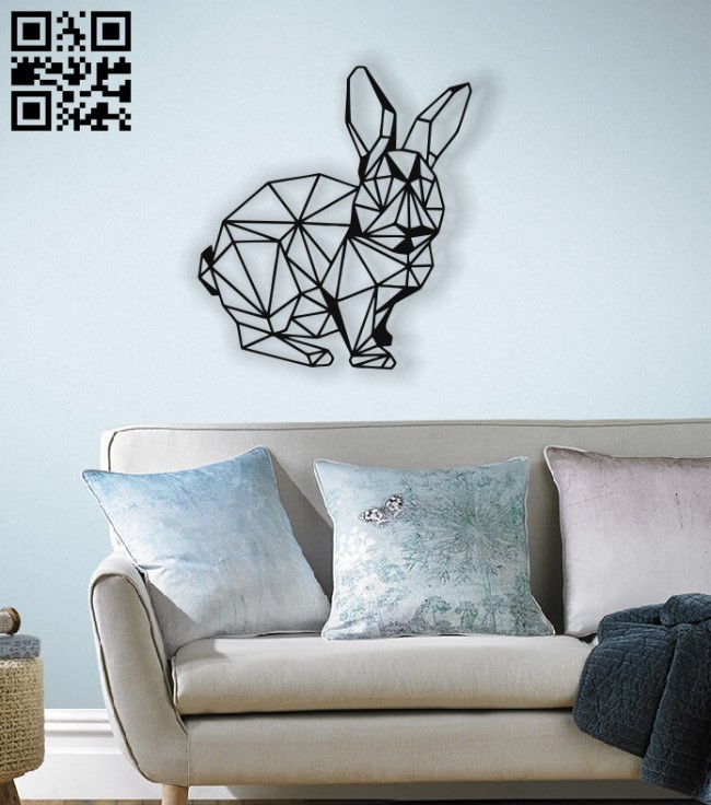 Bunny mural E0012842 file cdr and dxf free vector download for laser cut