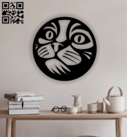 Cat with circle E0012893 file cdr and dxf free vector download for laser cut plasma