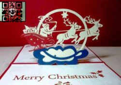 Christmas card E0012791 file cdr and dxf free vector download for laser cut