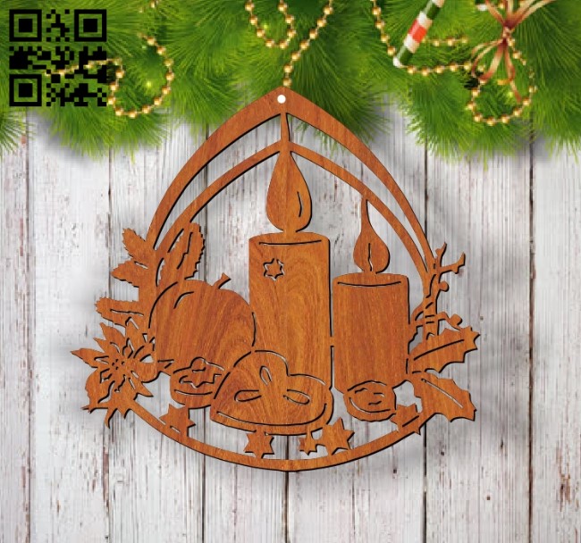 Christmas decoration E0012667 file cdr and dxf free vector download for laser cut