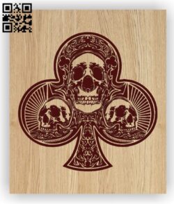 Club Card with skull E0012777 file cdr and dxf free vector download for laser engraving machines