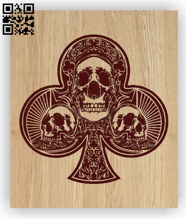 Club Card with skull E0012777 file cdr and dxf free vector ...