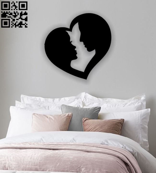 Couple with heart E0012622 file cdr and dxf free vector download for laser cut plasma