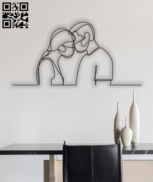 Couple with masks E0012581 file cdr and dxf free vector download for laser cut plasma