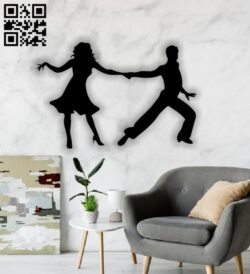 Dancing couple E0012852 file cdr and dxf free vector download for laser cut plasma