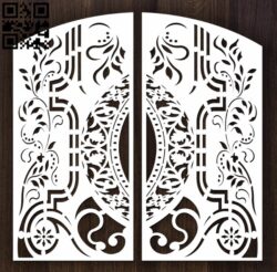 Design pattern door E0012632 file cdr and dxf free vector download for laser cut cnc