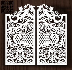 Design pattern door E0012714 file cdr and dxf free vector download for laser cut cnc