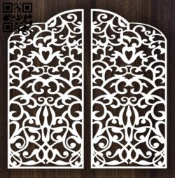 Design pattern door E0012796 file cdr and dxf free vector download for laser cut cnc