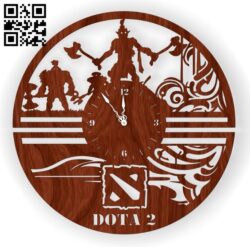 Dota wall clock E0012921 file cdr and dxf free vector download for laser cut