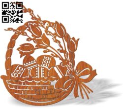 Easter basket E0012744 file cdr and dxf free vector download for laser cut