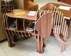 Elephant shelf E0012750 file cdr and dxf free vector download for laser cut