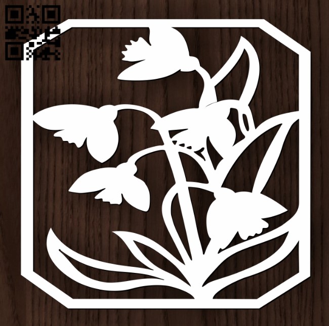 Flowers panel E0012800 file cdr and dxf free vector download for laser cut