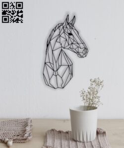 Horse mural E0012837 file cdr and dxf free vector download for laser cut