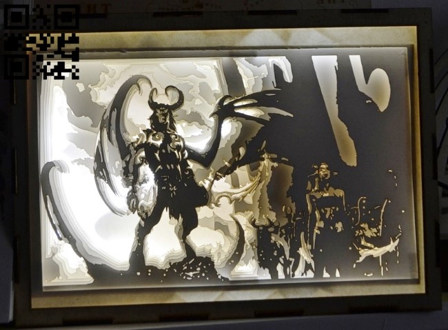 Illidan light box E0012618 file cdr and dxf free vector download for laser cut