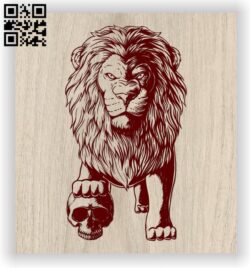 Lion with skull E0012594 file cdr and dxf free vector download for laser engraving machines