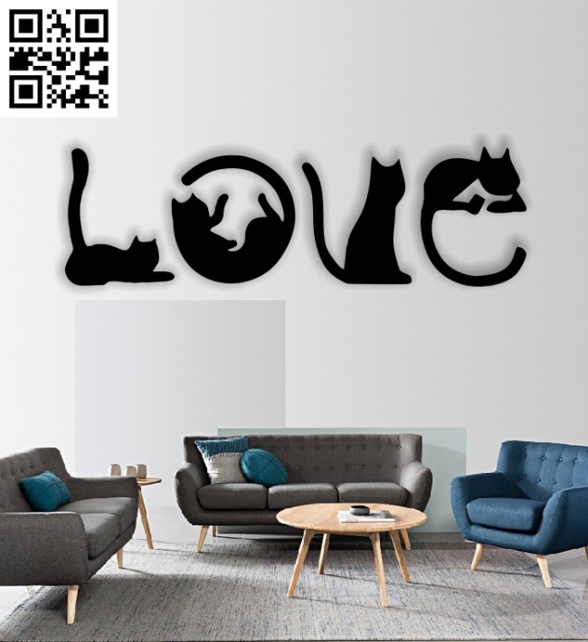 Love cat E0012848 file cdr and dxf free vector download for laser cut