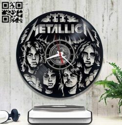 Metallica band clock E0012859 file cdr and dxf free vector download for laser cut