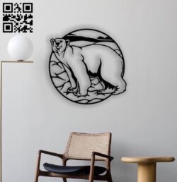 Polar bear panel E0012741 file cdr and dxf free vector download for laser cut plasma