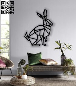 Rabbit mural E0012806 file cdr and dxf free vector download for laser cut