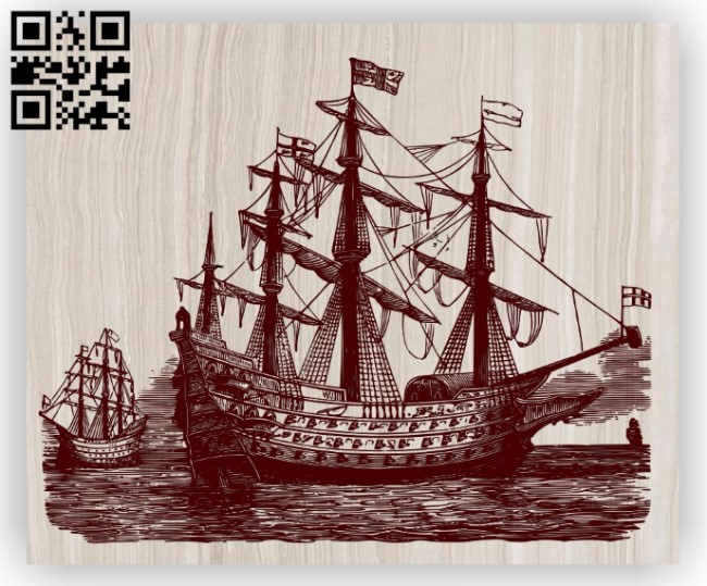Ship E0012912 file cdr and dxf free vector download for laser engraving machines