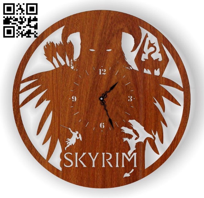 Skyrim wall clock E0012920 file cdr and dxf free vector download for laser cut