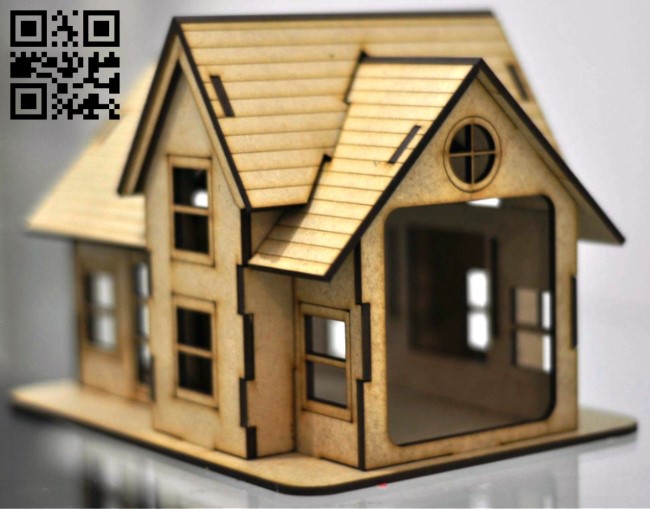 Small house E0012746 file cdr and dxf free vector download for laser cut