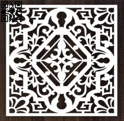 Square decoration E0012629 file cdr and dxf free vector download for laser cut