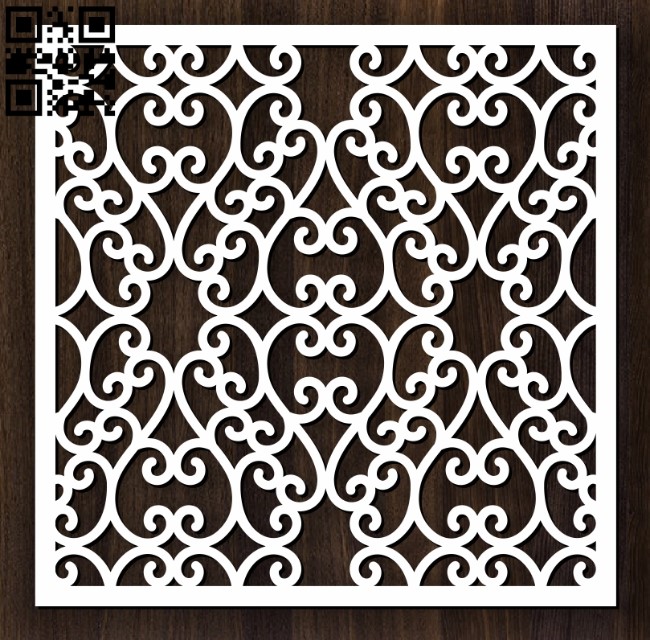 Square decoration E0012630 file cdr and dxf free vector download for laser cut
