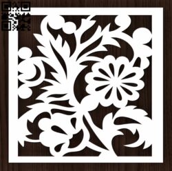 Square decoration E0012631 file cdr and dxf free vector download for laser cut