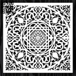 Square decoration E0012635 file cdr and dxf free vector download for laser cut