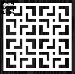 Square decoration E0012794 file cdr and dxf free vector download for laser cut