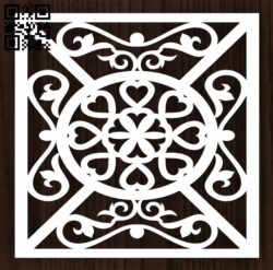 Square decoration E0012797 file cdr and dxf free vector download for laser cut