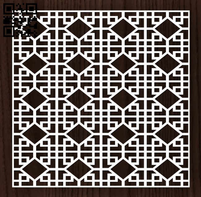 Square decoration E0012798 file cdr and dxf free vector download for laser cut