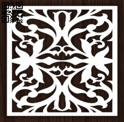 Square decoration E0012799 file cdr and dxf free vector download for laser cut