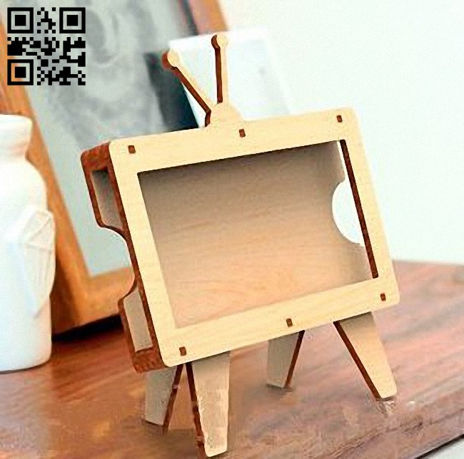 TV Phone Holder E0012588 file cdr and dxf free vector download for laser cut