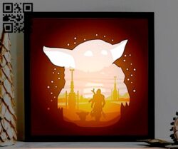 The Mandalorian light box E0012936 file cdr and dxf free vector download for laser cut