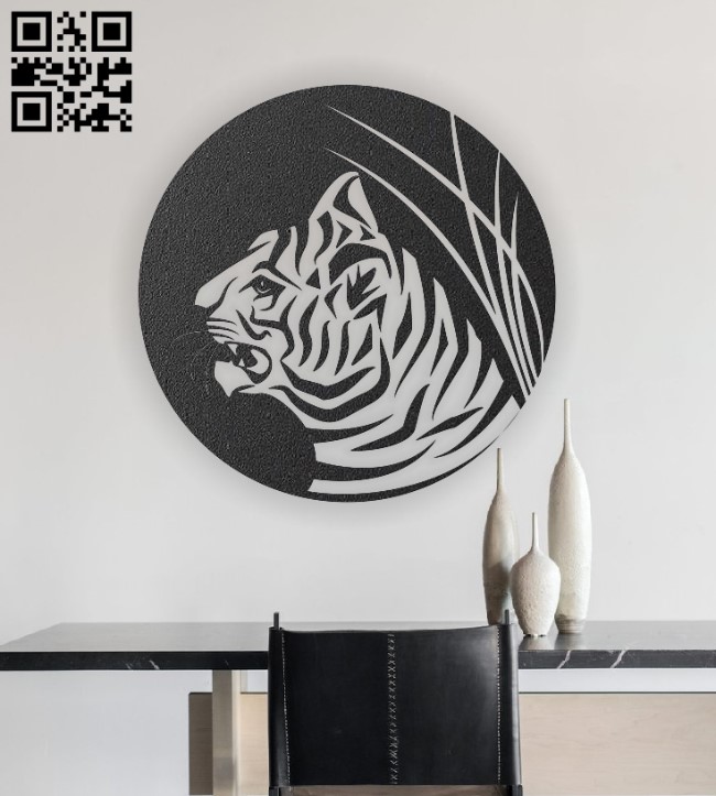 Tiger E0012941 file cdr and dxf free vector download for laser engraving machines