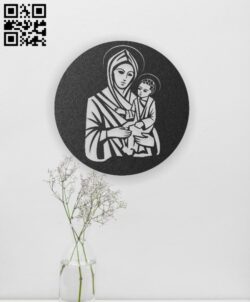Virgin Mary holding Jesus E0012940 file cdr and dxf free vector download for laser engraving machines