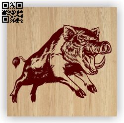 Wild boar E0012595 file cdr and dxf free vector download for laser engraving machines