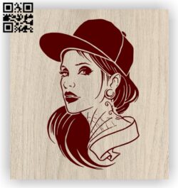 Woman with cap E0012597 file cdr and dxf free vector download for laser engraving machines