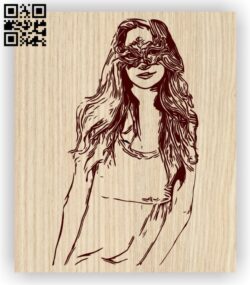 Woman with mask E0012721 file cdr and dxf free vector download for laser engraving machines