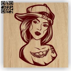 Woman with tattoo E0012660 file cdr and dxf free vector download for laser engraving machines